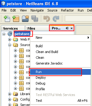 Running the Java Pet Store in NetBeans
