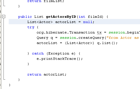 Adding method getActorsByID that retrieves the actors in a particular film