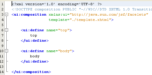 The file browse.xhtml opened in the editor