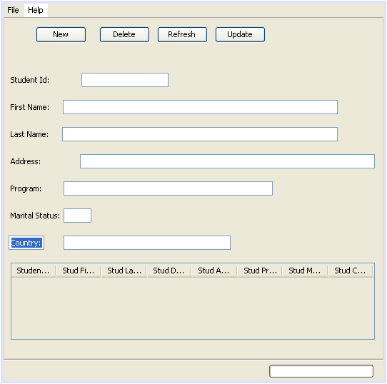 Step-by-step on Java desktop GUI application and MySQL database screenshots