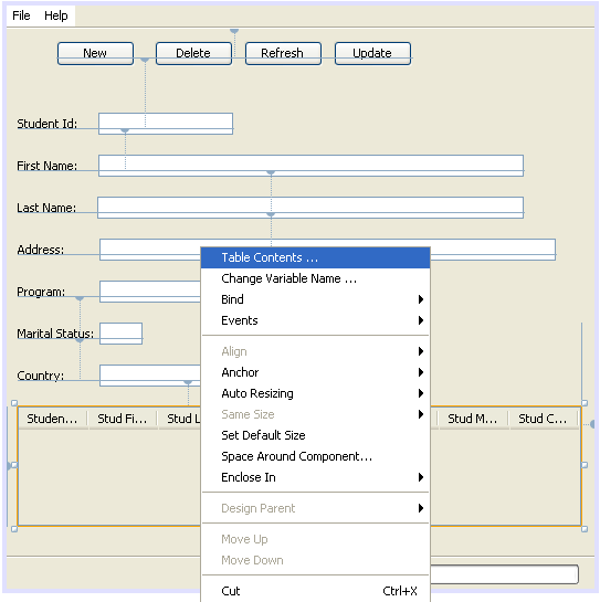 Step-by-step on Java desktop GUI application and MySQL database screenshots