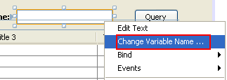 Changing the variable name of the Swing text field element