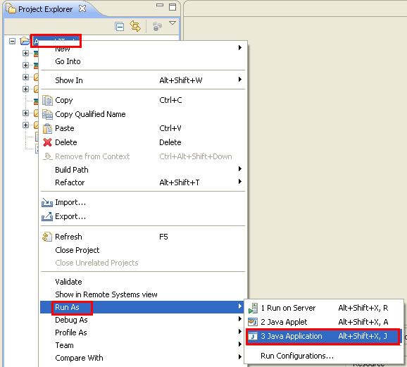 Java, Aspect Oriented Programming, Aspectj and Eclipse - running the project opened in Eclipse as java Application