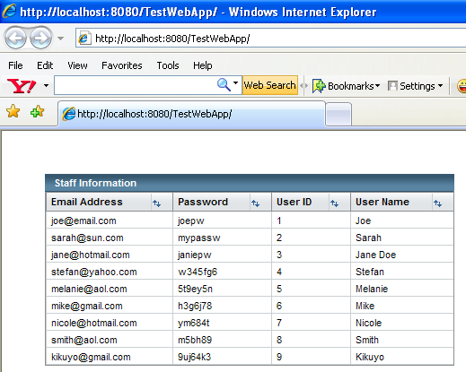 Step-by-step on the Java web application: Java Persistence API (JPA) and Java Server Faces (JSF) Java DB database project screenshots