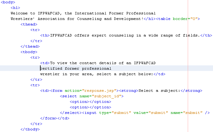 Java web application and database