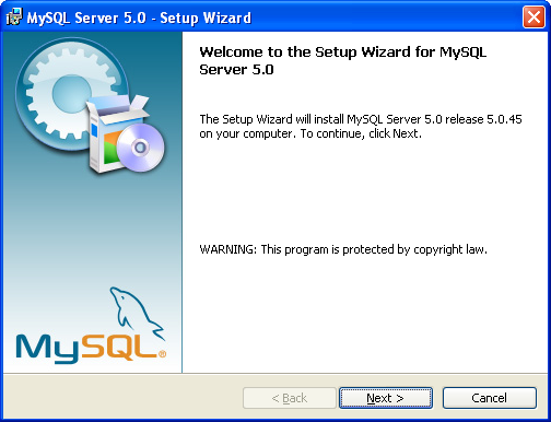 install mysql on Windows XP Pro step-by-step screen snapshots
