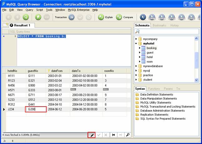 step-by-step on install, test and use MySQL GUI tool screen snapshots