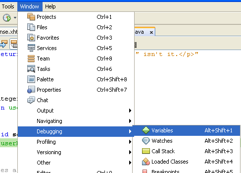 Invoking the Java debug output window within NetBeans IDE