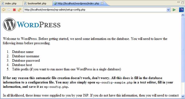 eclipse PHP PDT and wordpress testing
