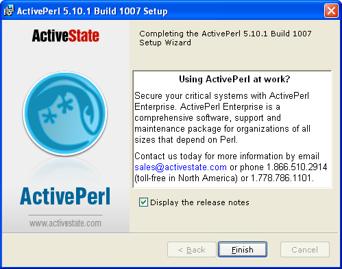 ActivePerl, Perl for Windows - completing the installation