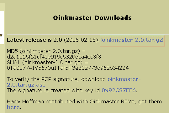 Downloading Oinkmaster file